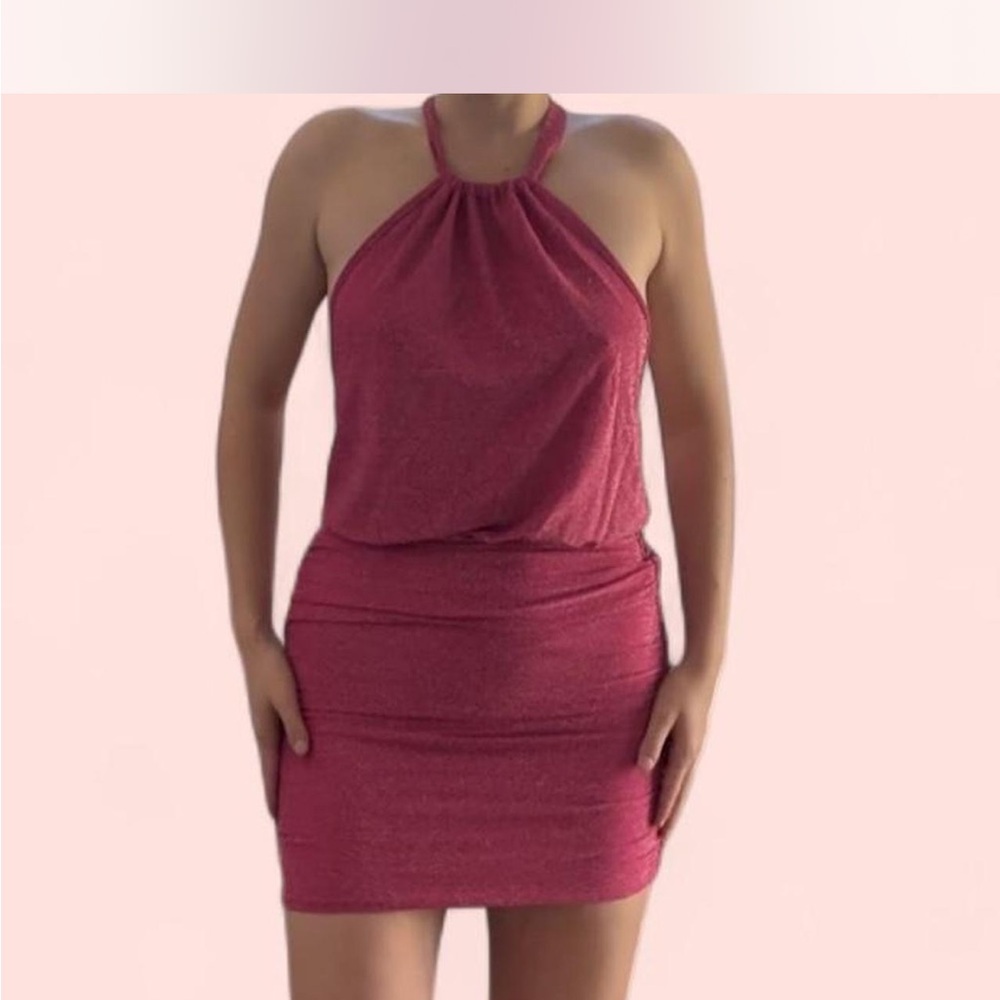White Fox Boutique Sparkling Pink Mini Dress